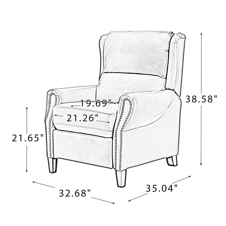 Standard size of recliner chair sale