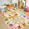 thumbnail image 2 of TWINNIS Kids Play Rug Animal Carpet ABC Educational Rug Mat Kids Area Rug for Playroom,Bedroom,Nursery Room,5'X7',Tan, 2 of 7