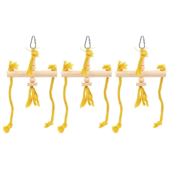 3 Pcs Parakeet Toy Cotton Rope Swing nce Toys for Parrots Cockatiels Macaws Finches