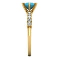 thumbnail image 3 of Clara Pucci 14K Yellow Gold 1.05ct Turquoise Solitaire with Accents Ring, 3 of 8