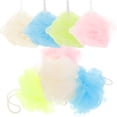 thumbnail image 1 of SHISUYAN 8pcs Colored Mesh Bath Ball Shower Ball Bath Back Scrubber with Hanging Rope Random Color, 1 of 9