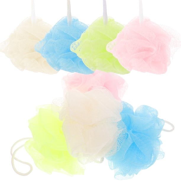 bolas de baño de malla de colores, bola de ducha, exfoliante de espalda con cuerda para colgar, color aleatorio