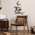 thumbnail image 2 of Coffee Bar Wall Stickers Brown Vintage Coffee Cup Wall Decals Vinyl Peel and Stick Wall Sticker for Cafe Kitchen Dining Room Office Decor Cafe Glass Door Art Decoration, 2 of 9