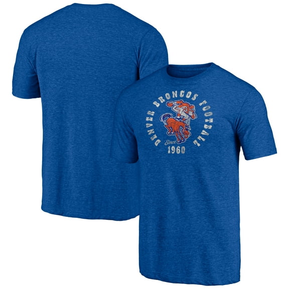 Men's Royal Denver Broncos Vintage Tri-Blend T-Shirt