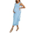 thumbnail image 4 of INSPIRE CHIC Women's Maternity Dress Mesh Wedding Guest Sleeveless Ruffle Cocktail Party Maxi Photoshoot Bodycon Dresses 2XL Blue, 4 of 6
