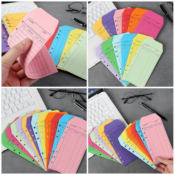 TEHAUX 36Pcs Cashier Register Envelopes Assorted Color Cardstock for Retail and Restaurant