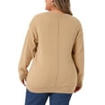 thumbnail image 3 of Agnes Orinda Plus Size Sweater for Women Long Sleeve V Neck Fall Knit Casual Basic Pullover Sweater Tops 1X Khaki, 3 of 6