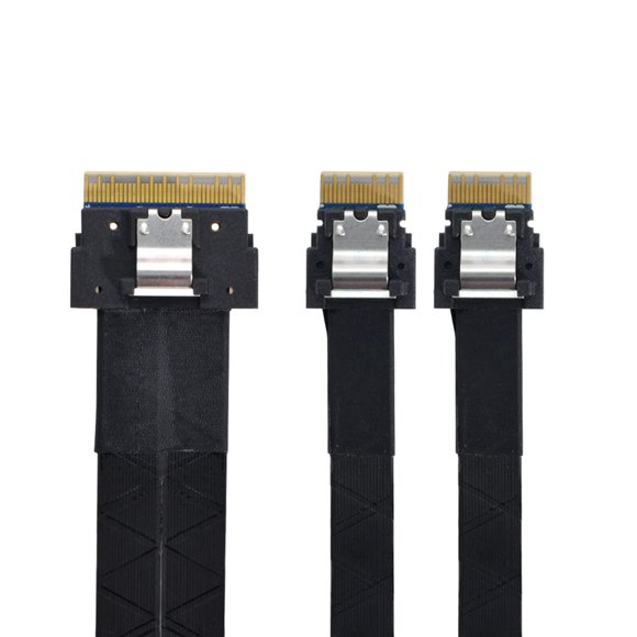 Slimline Câble PCI-E Ultraport SAS Slim 4.0 SFF-8654 8i 74pin à Double SFF-8654 4i 38Pin Câble 40cm PCI-Express