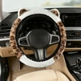 thumbnail image 6 of Elastic Stretch Steering Wheel Cover, Non-Slip Sports Steering Wheel Cover, Easy Carry & Warm in Winter, Suitable for Vehicles, Brown White, 6 of 6