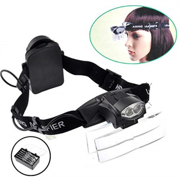 Lighted Magnifying Head Lamp Magnifier Glasses Visor with led Light