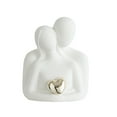 thumbnail image 4 of Estatua de pareja, artesanía artística, adorno de mesa moderno, figura decorativa para sala de estar Blanco, 4 of 9