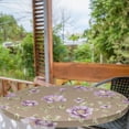 thumbnail image 2 of Ambesonne Flowers Vintage Fitted Round Tablecloth, Cottagecore Floral, 36"- 40" Diameter, Lavender Warm Taupe, 2 of 5