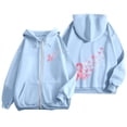 thumbnail image 7 of Breast Cancer Awareness Zip Up Hoodie Women Oversized Graphic Hooded Jackets Casual Fall Preppy Long Sleeve Sweatshirts, 7 of 7