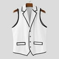 thumbnail image 4 of WIZUTIZ Men's Vintage Corduroy Suit Vest Casual V-Neck Dress Waistcoat Silm Fit Textured Faux Fake Suit Vest with Pockets, 4 of 5