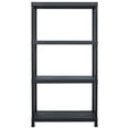 thumbnail image 2 of vidaXL Storage Shelf Rack Black Plastic Standing Shelf Organizer Multi Models, 2 of 73