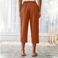 thumbnail image 4 of Simua Women's Cotton Linen Summer Capri Pants Flowy Wide Leg Beach Crooped Trousers with Pockets, 4 of 5