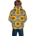 thumbnail image 2 of KLL Unisex Kids Boys Girls Hooded Pocket Pullover Hoodies-Sunflowers, 2 of 6