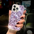 thumbnail image 6 of for iPhone 11 pro Case for Women（5.8 inch），Very Shiny Luxury Bling Phone Case with 3D Glitter Sparkle Crystal Rhinestone Diamond Gems on Hard Reflective PC Back Cover for Girls（Purple）, 6 of 12