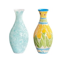 ROKR 3D Puzzle Vase with 160 3D Jigsaw Puzzle Pieces, 2 Set Sunset Mosaic&Emerald Garden Building Block Toy for Adult, Christmas Birthday Gifts,for Housewarming Flower Arrangements & Home Decoration