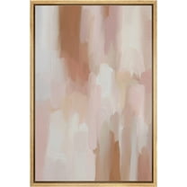 IDEA4WALL Framed Canvas Print Gray & Brown White Pastel Watercolors Abstract Wall Art Modern Artwork Decor Bohemian Colorful Relax/Zen for Living Room, Bedroom - Natural 24"x36"