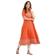 Yarn-dyed Kurta - Orange-Medium