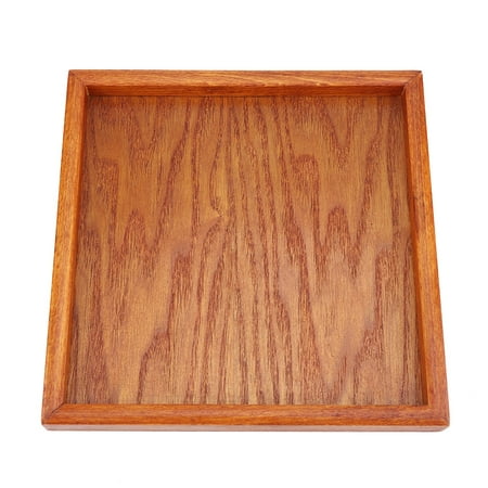 

Japanese Style Solid Wood Rectangular Serving Tray Breakfast Coffee Sushi Snacks Serving Plate Non-Slip Food Serving Tray Plate for Restaurant Home Hotel[30*30cm]