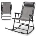 thumbnail image 1 of Patiojoy Foldable Rocking Chair Zero Gravity Lounge Rocker with Headrest Outdoor Portable Rocker Gray, 1 of 8