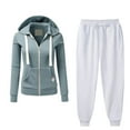 thumbnail image 2 of Usmixi Holiday Deals Tracksuits Set for Women Sweatshirt Coat Set for Women Open Zipper Hoodies and Drawstring Jogger Sweatpant Sweatsuit Sets with Pocket Casual 2 Pieces Lounge Set up to 60% off, 2 of 6