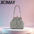 thumbnail image 2 of JIOMAY Bolsos de mano para fiesta Bolsos de diseñador de lujo Bolsos de moda para mujer Bolso de diamantes de imitación brillantes Bolso elegante portátil de plata para eventos, 2 of 5