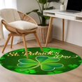 thumbnail image 4 of Round Rug 4Ft Washable Non-Slip, St. Patrick's Day Circle Area Rugs for Living Room Bedroom, Spring Green Lucky Grass Watercolor Indoor Floor Mats Carpet Runner for Home Decor Aesthetic, 4 of 8