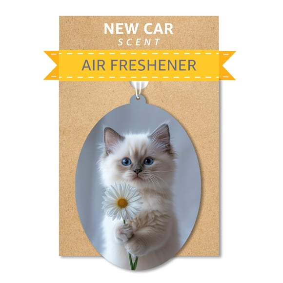 Ambientador para auto Catneverland con gatito Ragdoll 7 x 10 cm