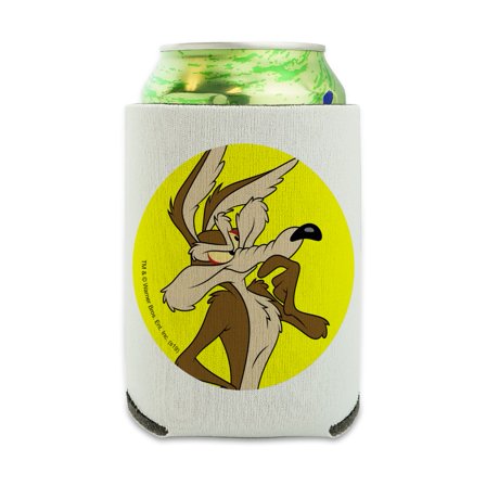 Looney Tunes Wile E Coyote Can Cooler - Drink Sleeve Hugger Collapsible Insulator - Beverage Insulated Holder
