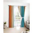 thumbnail image 3 of Burnt Orange Blue Ombre Blackout Curtains for Bedroom/Living Room, Thermal Insulated Kitchen Curtains, Modern Art Aesthetics Abstract Grommet Darkening Window Treatment Drapes 42"x84"x2, 3 of 8