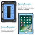 thumbnail image 4 of iPad 9.7 Case 2017 2018,Hybrid Shockproof Rugged Heavy Duty Full-Body Drop Protection Stand Kids Case with Shoulder Strap for iPad 9.7 inch 2018/2017,Black+Blue, 4 of 6