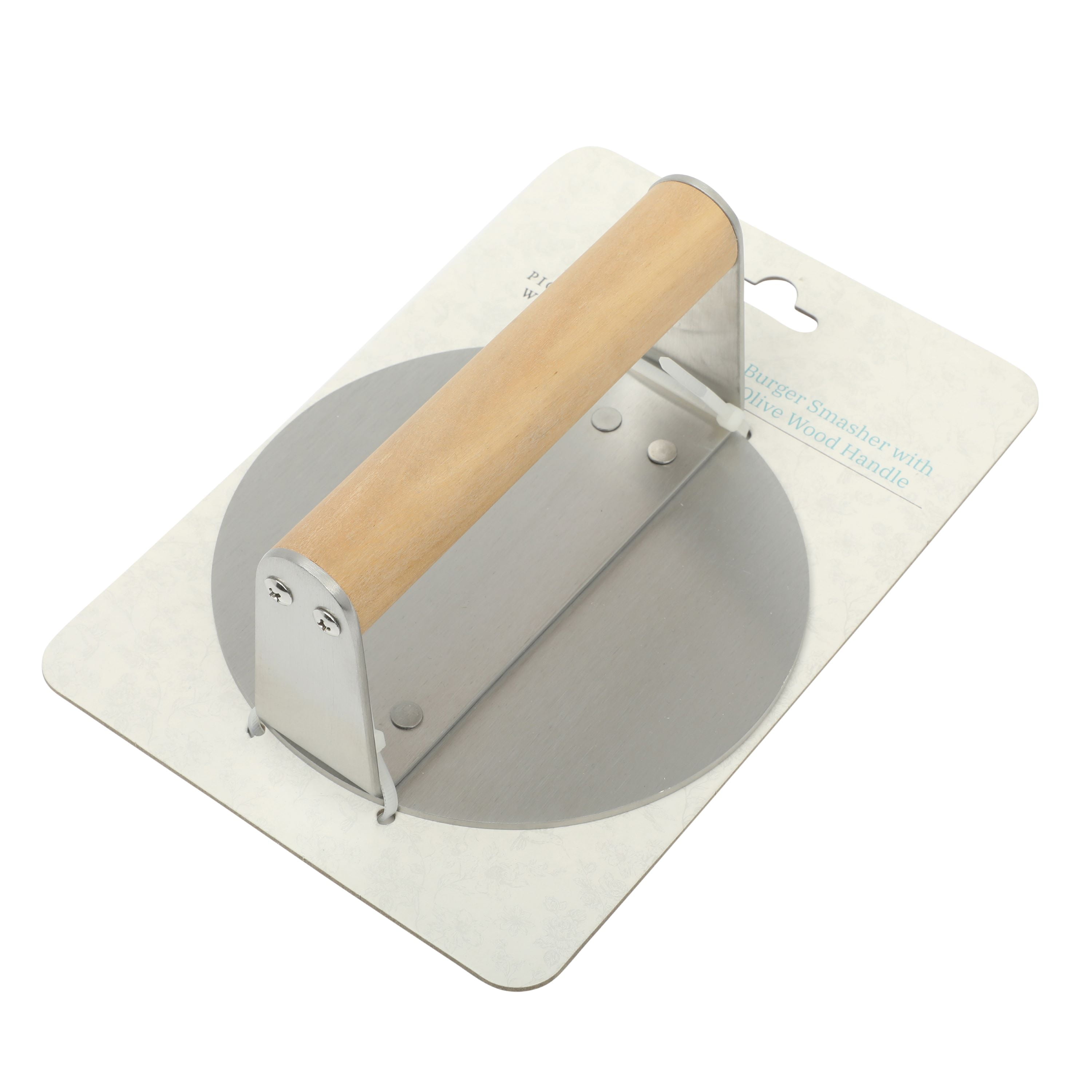 The Pioneer Woman Stainless Steel Burger Smasher with Olivewood Handle