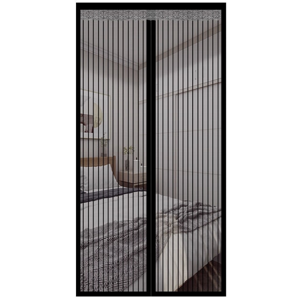Puerta con mosquitero magnético - Ajuste para el tamaño de la puerta: 35.4 * 74.8 pulgadas, partición de malla con manos libres, cortina de malla para puerta con mosquitero resistente que ev