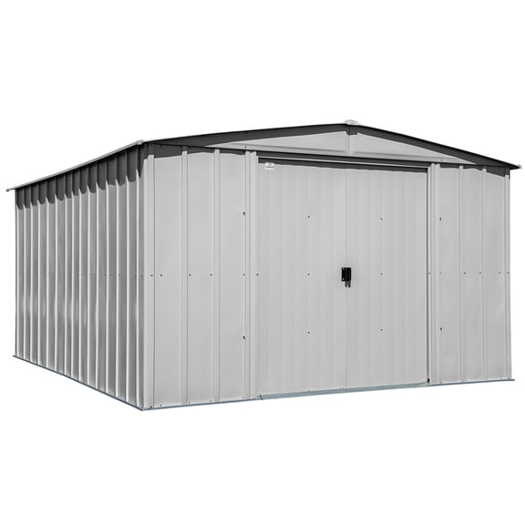Classic Steel Storage Shed, 10X12, Flute Grey