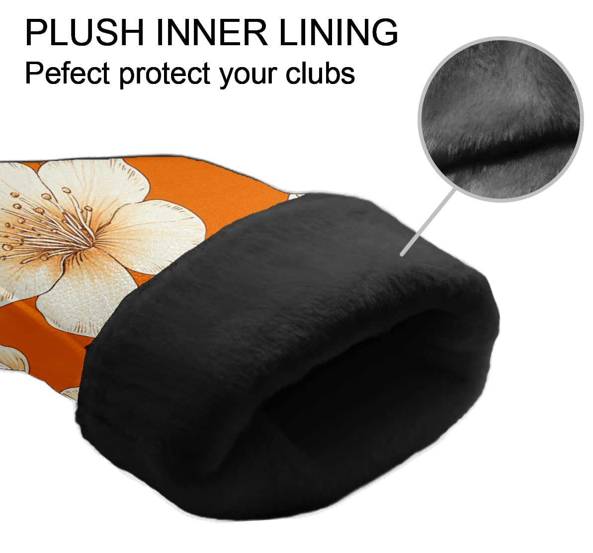Golf Club Covers PU Leather Waterproof Head Covers for Fairway Woods Hybrids Peach Blossom