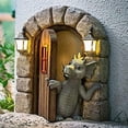 thumbnail image 2 of Bearachild Figuritas en miniatura de dinosaurio para meditación, estatuas de jardín para puerta y ventana, escultura, decoración de patio, accesorios de Decoración del hogar puerta abierta Bearachild HA042846-02, 2 of 6