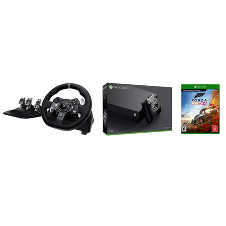 Xbox One X FH4 Racing Wheel Simulation Bundle: G920 Driving Force Dual-Motor Racing Wheel, Forza Horizon 4 - Best Open-World, Dynamic-Seasons Racing Game, Xbox One X 1TB (Best Deal On Xbox One X)