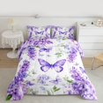 thumbnail image 2 of Homewish Kawaii Butterfly Lavender Queen Comforter Set,Modern Painting Artistic Bedding Sets,White Purple Bedding Comforter Set For Girls Kids,Luxury Bedroom Decor,3 Pieces, 2 of 8