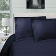 thumbnail image 2 of 300-Thread Count 100% Egyptian Cotton Lightweight Solid Duvet Cover Set Navy Blue / Full/Queen, 2 of 5