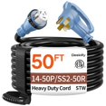 thumbnail image 1 of Cable de extensión para generador Deeklify de 15 m, 50 A, resistente, con cierre de giro, 1 of 7