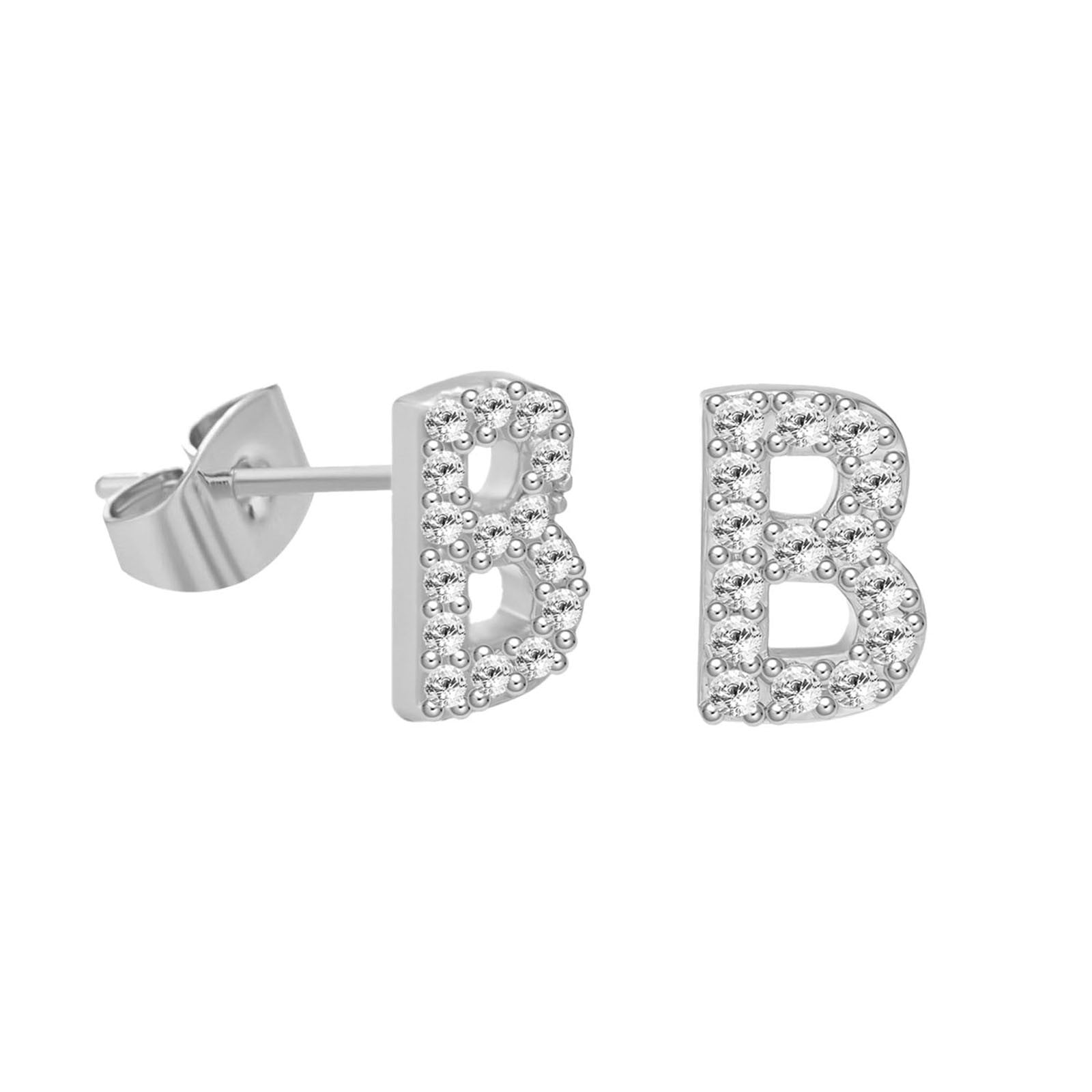 letter b stud earrings