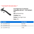 thumbnail image 2 of Front Right Outer Tie Rod End - Compatible with 2011 - 2012 INFINITI G25, 2 of 2