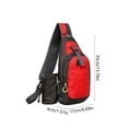 thumbnail image 3 of Bolsa bandolera Bandolera ligera Bolsa de pecho Bolsa de hombro de nylon Viajes al aire libre Desplazamientos al aire libre Diseño casual antirrobo Bolsillos múltiples Unisex, 3 of 6