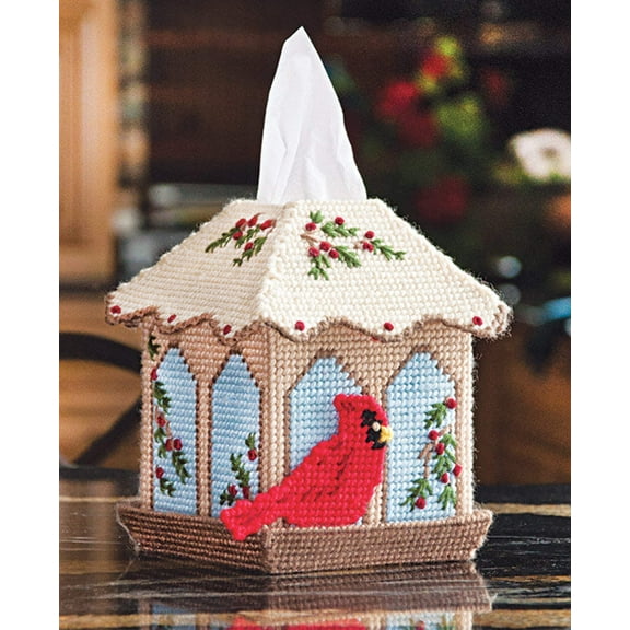 Mary Maxim Plastic Canvas Tissue Box Kit 5"-Bird Feeder (7 Count)
