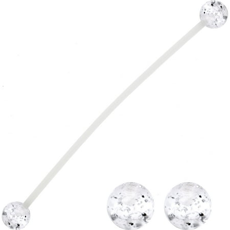 - Body Candy Acrylic Clear Glitter Pregnancy Belly Ring 2