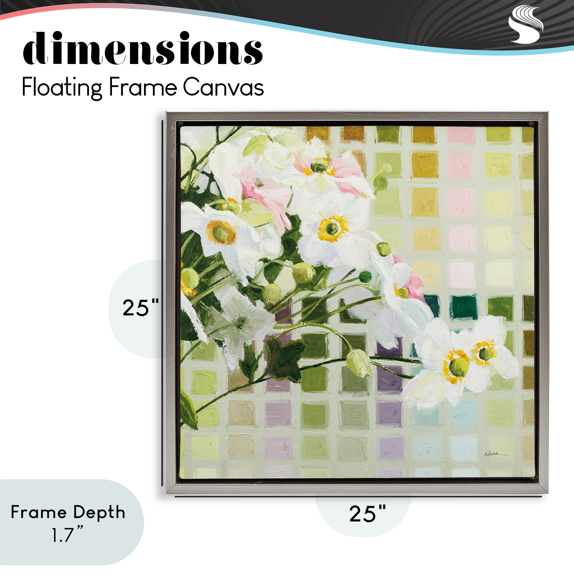 Stupell Industries Color Chart Daffodils Gray Framed Floater Canvas Wall Art, design by Shirley Novak