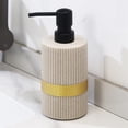 thumbnail image 3 of Dispensador de jabón de cerámica a rayas, rellenable, for cocina y baño., 3 of 7